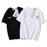 Spring/Summer OW Cartoon Mouse Print Men's and Women's Loose ShortSleeved Tshirt Owt t shirt