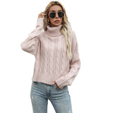 The Rock Turtleneck Autumn and Winter Turtleneck Cable-Knit Sweater Knitwear Casual Base Pullover Top