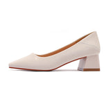 Nude Block Heels Closed Toe Chunky Heel Pumps Women's Spring Women's Shoes