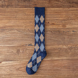 Winter Thick Knit Thigh High Socks Long Stockings Boot Fall Diamond Lattice Thigh High Socks Japanese Harajuku Socks