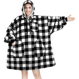 Hoodies Blankets Autumn and Winter Solid Color Plaid Lazy Blanket Multi-Pocket Leisure