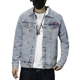 Denim Jacket Men's Slim-Fit Washed Casual Denim Jacket