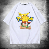 Men and Women Pokemon Pikachu T Shirt Cotton Short Sleeve T-shirt