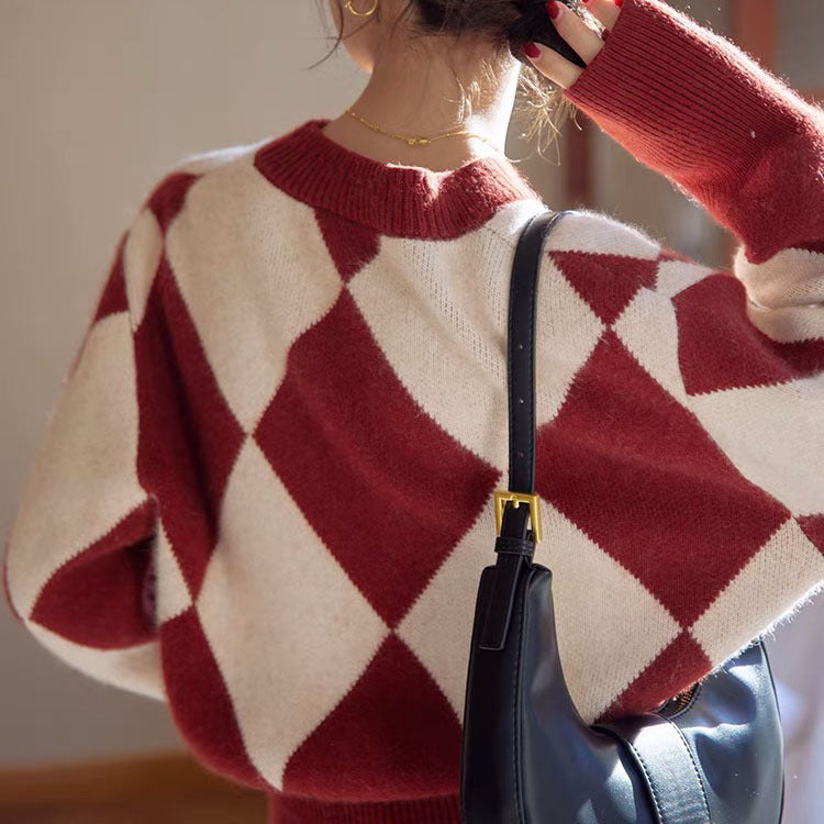 Preppy Aesthetic Sweater Vintage Fashion Autumn Knitted Coat