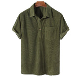 Men Hawaii Shirts Men's Casual Loose Short Sleeves Shirt