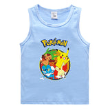 Children Pokemon Pikachu T Shirt Cotton Sweat Absorbing Sports Vest