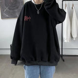 Men Sweatshirts Spring and Autumn Printed Sweater Loose Long Sleeve Student Pullover round Neck