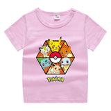Children Pokemon Pikachu T Shirt Children Summer Clothing Short Sleeve T-shirt Male