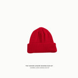 Toboggan Hat Female Autumn Winter Solid Color Woolen Hat Female Knitted Hat