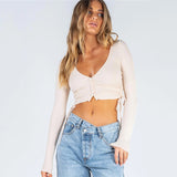 Maddy Euphoria Outfits Summer Cardigan Top Women's Long-Sleeved T-shirt