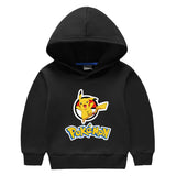 Children Pokemon Pikachu Hoodie Fleece Thickened Hooded Sweatshirt