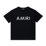 Amiri T Shirt Letter Print Casual Hip Hop round Neck Short Sleeve T-shirt