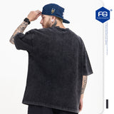Preppy Aesthetic T Shirt Men's Spring and Summer Wash Short Sleeve T-shirt