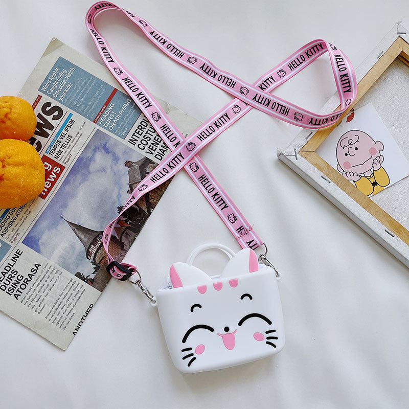 My Melody Bag StellaLou Children's Bag Cartoon Cute Crossbody Shoulder Bag for Girls Change Key Case Silicone Bag Kulomi