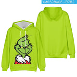 Grinch Hoodie Christmas Grinch Printed Casual Hooded Sweater Autumn And Winter