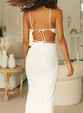 Bridesmaid Dress Spring/Summer Women's Long Dress Sexy Strap Solid Color