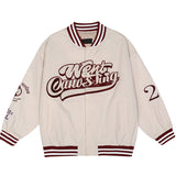 Varsity Jacket Vintage Spring and Autumn Letter Embroidered Jacket Men's Retro Street Hip Hop Loose Baseball Uniform Jacket
