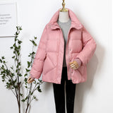 Women Winter Coats Puffer Jacket Down Coat Short Down Jacket Female Loose Fashion White Duck Down Stand Collar Coat