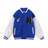 Baby Blue Varsity Jacket Vintage Embroidered Baseball Uniform Men's Jacket