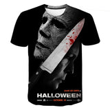 Michael Myers T Shirt Short Sleeve round Neck Pullover Men's Short-Sleeved T-shirt