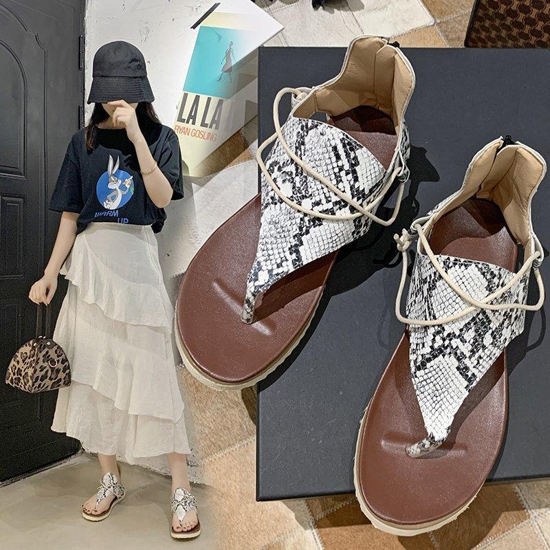 Women Open Toe Sandals Flats Summer Flat Casual Large Size Sandals