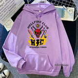 Stranger Things Hellfire Club Hoodie Stranger Things Printed Hoodie Fleece Padded Coat