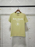 T Shirt Balmain Spring/Summer Flocking Letters All Cotton Short Sleeve T-shirt Couple Style