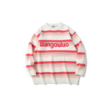 Mens Fall Outfits Vintage Tie-Dyed Alphabet Embroidery Knitwear Men 'S Couple Leisure Pullover Sweater