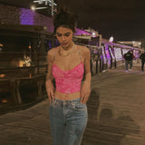 Music Festivals Rave Outfits Girls Tops Summer Women's Clothing Fashion Suspenders Sexy Backless Print