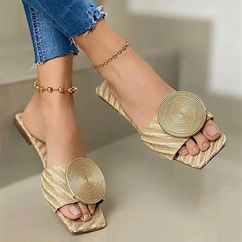 Women Open Toe Sandals Flats Summer Flat Open Toe Plus Size Casual Sandals