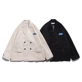 Men's Casual Suit Man Blzer Simple Style Labeling Casual Suit Jacket Men's Loose Lapels Suit Top