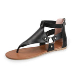 Women Open Toe Sandals Flats Large Size Flip Toe Hollow Sandals Summer Fashion