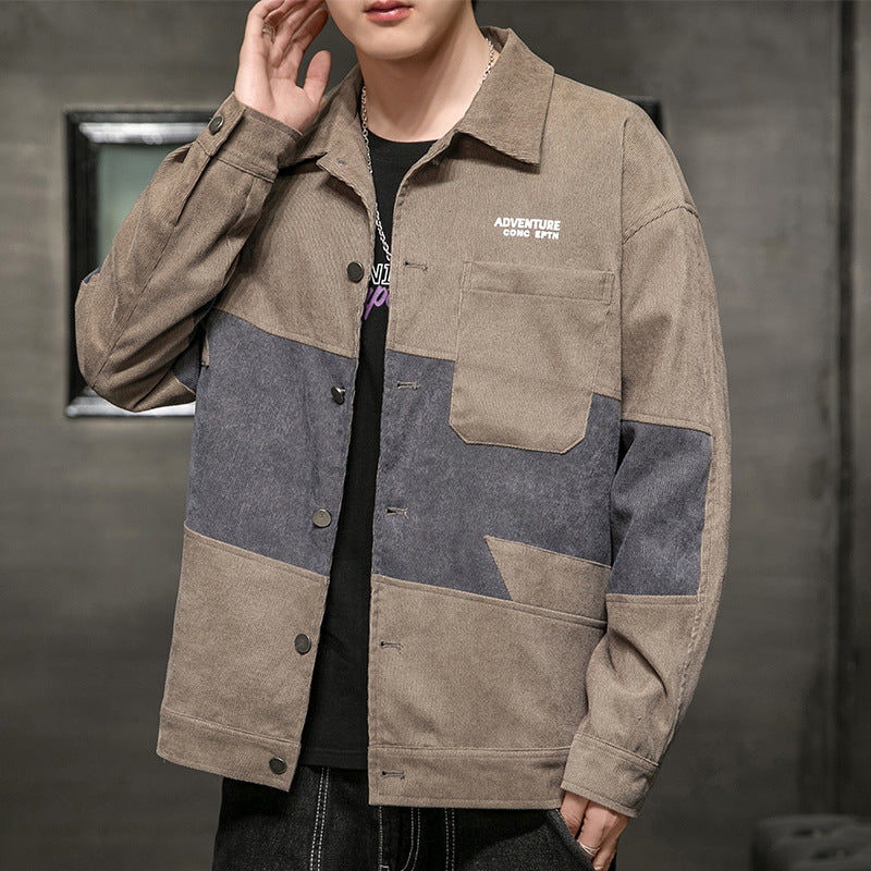 Corduroy Varsity Jacket Men's Autumn Corduroy Youth Men's Jacket Men's Top Clothing