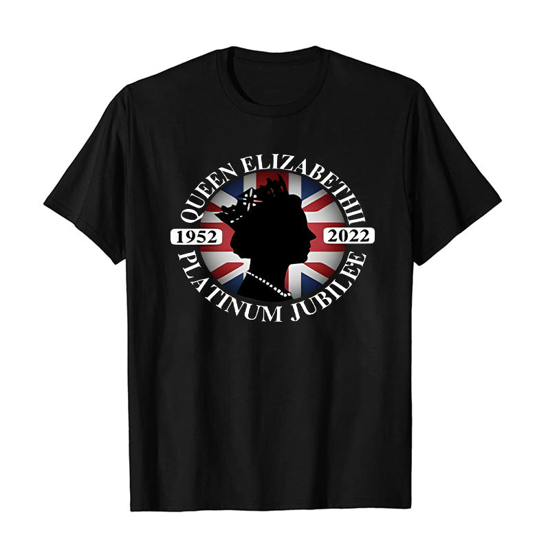 Inspired by Queen's Platinum Jubilee 2022 Elizabeth 70 Years T-shirt Queen Printed Crew Neck Top Short Sleeve T-shirt