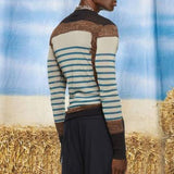 Rave Outfits Men Long Sleeve Shirt Sexy Men's Undershirt Fashion Color round Neck Long Sleeve T-shirt