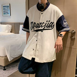 Baggy Baseball Jersey Embroidered T-shirt Men's Short Sleeve Baseball Clothes