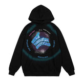 Mens Fall Outfits High Street Graffiti Printed Hoodie Loose Casual Top Men