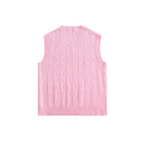 Men Sweater Vest Chain Pin Sleeveless Sweater Vest Men's Loose V-neck Sweater Vest Coat