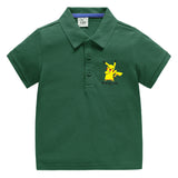 Children Pokemon Pikachu T Shirt Polo Cotton T-shirt