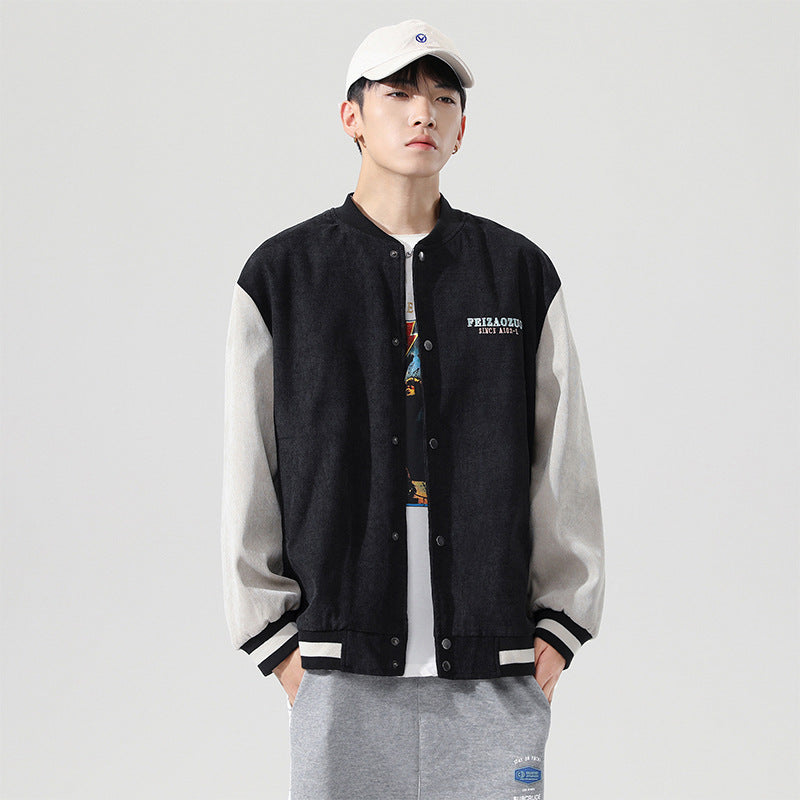 Blue Varsity Jacket Men's Jacket Autumn Youth Men's Jacket Baseball Uniform