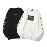Shark Print Sweatshirts Spring And Autumn Thin Round Neck Sweater Male And Female Large Size Youth Pullover Pure Cotton Top