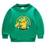 Children Pokemon Pikachu Hoodie Brushed Hoody Cotton