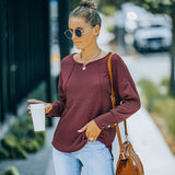 Women's Fall Outfits Top Autumn and Winter round Neck Long Sleeve Bottoming Shirt T-shirt for Women