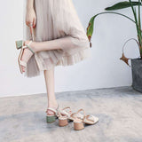 Nude Block Heel Peep Toe Sandals