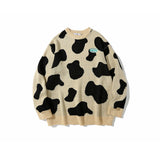 Mens Fall Outfits Cable-Knit Sweater Men's Loose Couple Sweater Sweater Solid Color Top