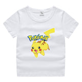Children Pokemon Pikachu T Shirt Cotton Short Sleeve round Neck T-shirt Casual Sports
