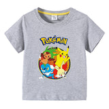 Children Pokemon Pikachu T Shirt Cotton T-shirt Casual Sports Cute