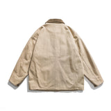 Vintage Letterman Jacket Autumn Lapel Vintage Overalls Jacket