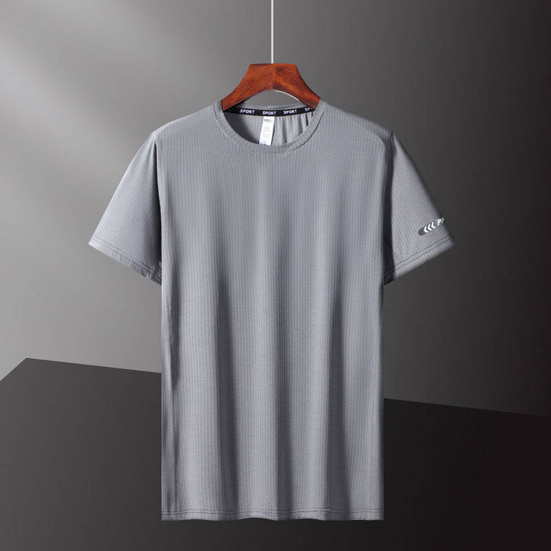 Sweat Wicking Shirt Sports T-shirt Fitness Solid Color Top Summer