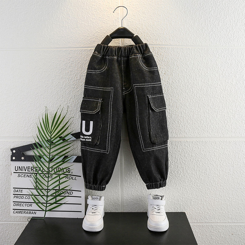 Toddler Boys Pants Boys Spring Clothing Jeans Loose Casual